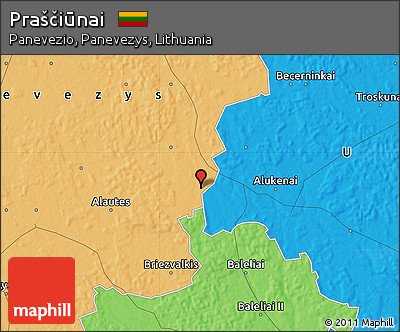 Political Map of Praščiūnai