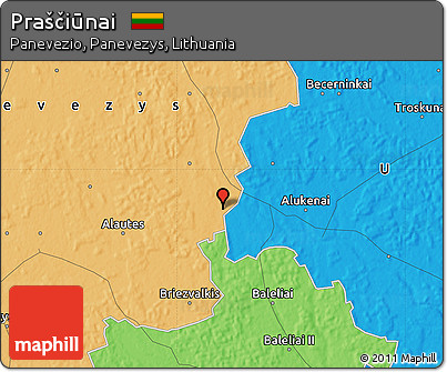 Political Map of Praščiūnai