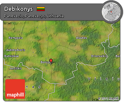 Satellite Map of Debikonys