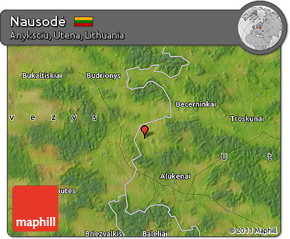 Satellite Map of Nausodė