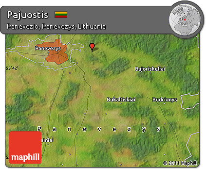 Satellite Map of Pajuostis