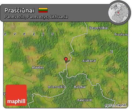 Satellite Map of Praščiūnai