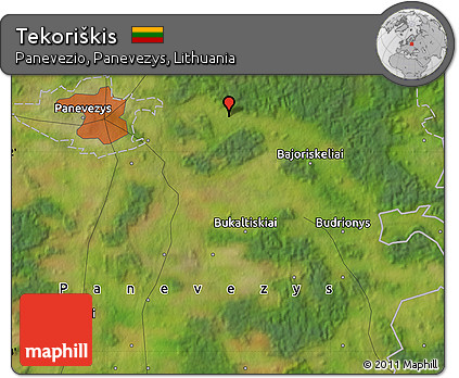 Satellite Map of Tekoriškis