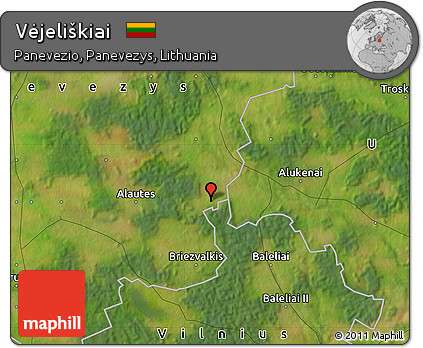 Satellite Map of Vėjeliškiai