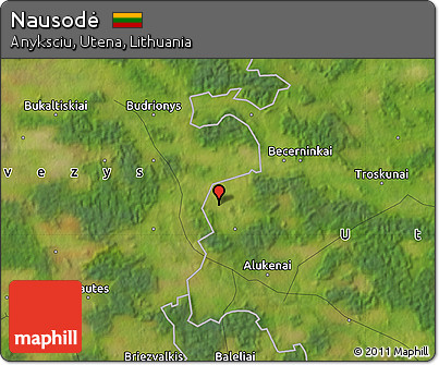 Satellite Map of Nausodė