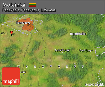 Satellite Map of Molainiai