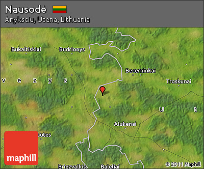 Satellite Map of Nausodė