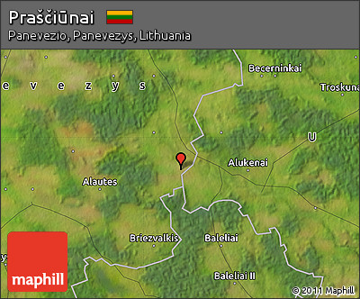 Satellite Map of Praščiūnai