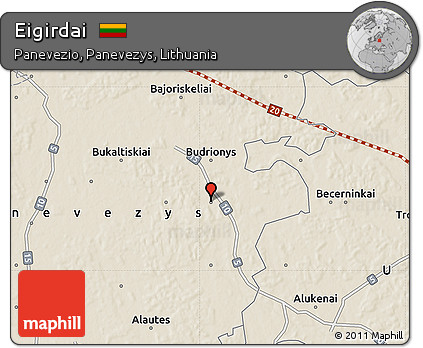 Shaded Relief Map of Eigirdai