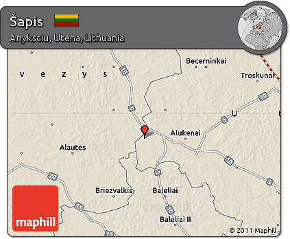 Shaded Relief Map of Šapis