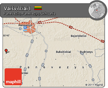 Shaded Relief Map of Vaišvilčiai I