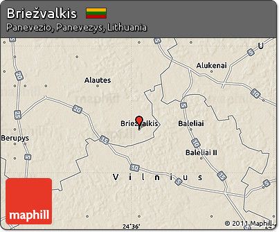 Shaded Relief Map of Briežvalkis