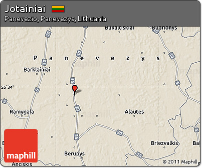 Shaded Relief Map of Jotainiai