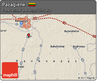 Shaded Relief Map of Pažagienė