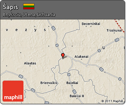 Shaded Relief Map of Šapis