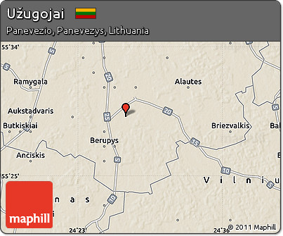 Shaded Relief Map of Užugojai