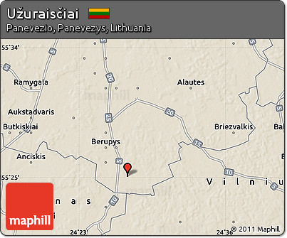 Shaded Relief Map of Užuraisčiai