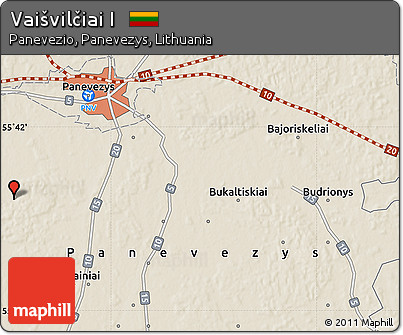 Shaded Relief Map of Vaišvilčiai I