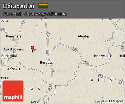 Shaded Relief Map of Džiugailiai