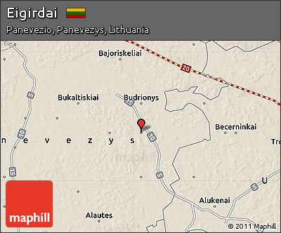 Shaded Relief Map of Eigirdai