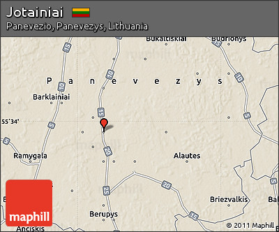 Shaded Relief Map of Jotainiai
