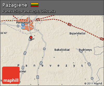Shaded Relief Map of Pažagienė