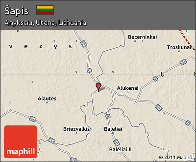Shaded Relief Map of Šapis