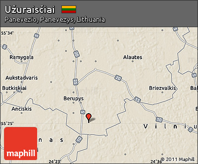 Shaded Relief Map of Užuraisčiai