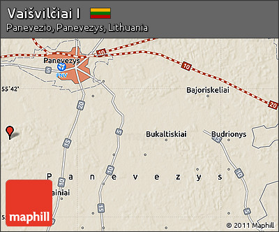 Shaded Relief Map of Vaišvilčiai I