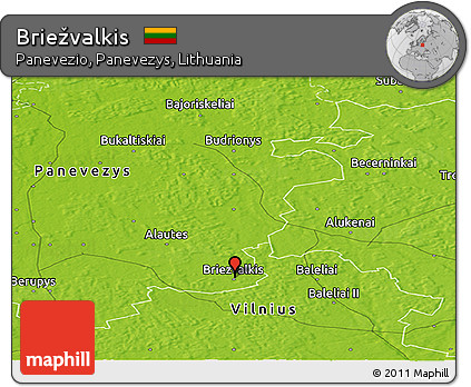 Physical Panoramic Map of Briežvalkis