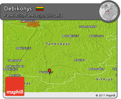 Physical Panoramic Map of Debikonys