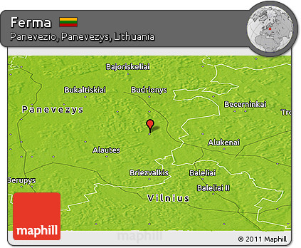 Physical Panoramic Map of Ferma