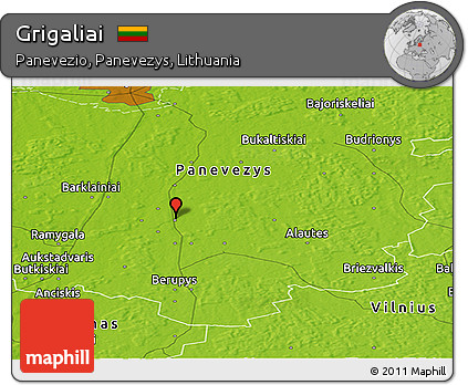 Physical Panoramic Map of Grigaliai