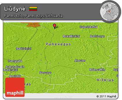Physical Panoramic Map of Liūdynė