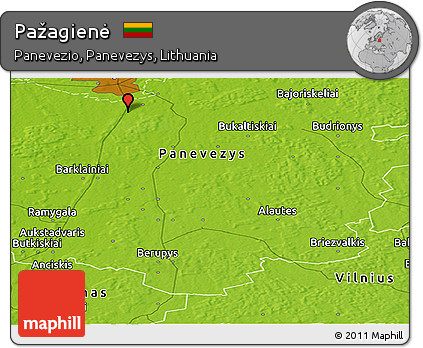 Physical Panoramic Map of Pažagienė