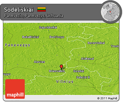 Physical Panoramic Map of Sodeliškiai