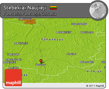 Physical Panoramic Map of Stebėkiai Naujieji