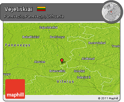Physical Panoramic Map of Vėjeliškiai