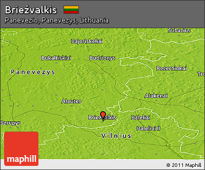 Physical Panoramic Map of Briežvalkis