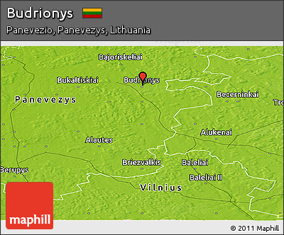 Physical Panoramic Map of Budrionys