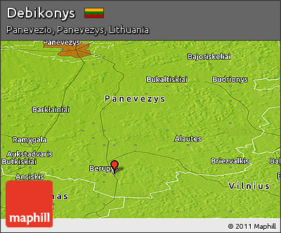 Physical Panoramic Map of Debikonys