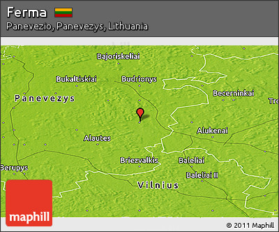 Physical Panoramic Map of Ferma