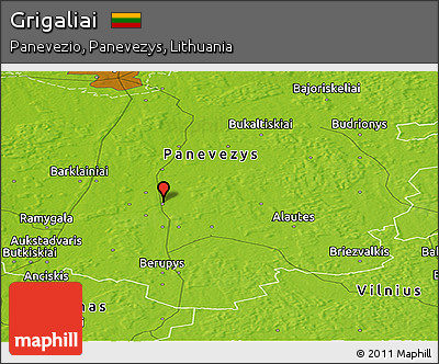 Physical Panoramic Map of Grigaliai