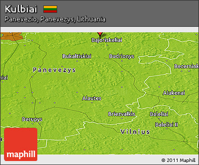 Physical Panoramic Map of Kulbiai