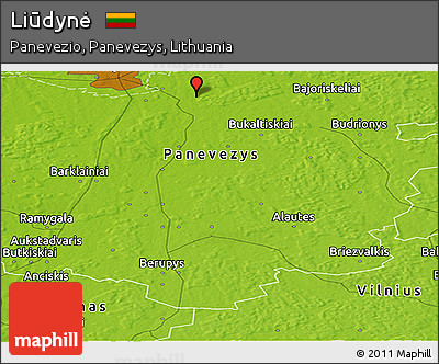 Physical Panoramic Map of Liūdynė