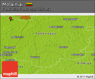 Physical Panoramic Map of Molainiai