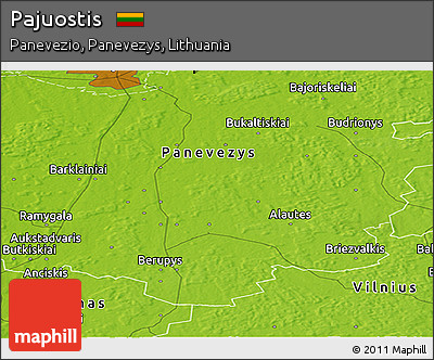Physical Panoramic Map of Pajuostis