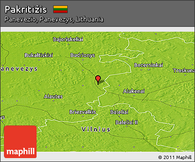 Physical Panoramic Map of Pakritižis