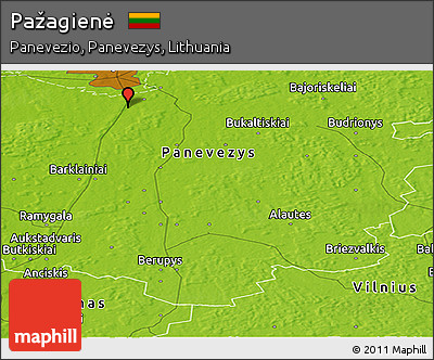 Physical Panoramic Map of Pažagienė