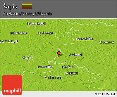 Physical Panoramic Map of Šapis